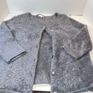 New York & Company Gray Fuzzy Cardigan